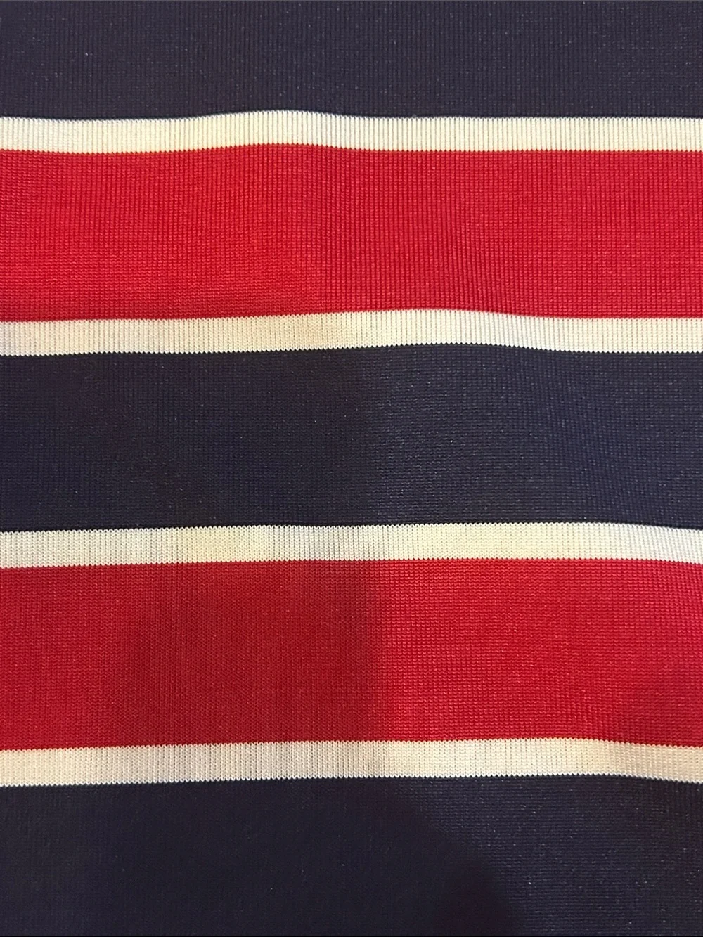 Polo Ralph Lauren Boys M 10-12 Red, Navy & White Striped Performance SS Shirt